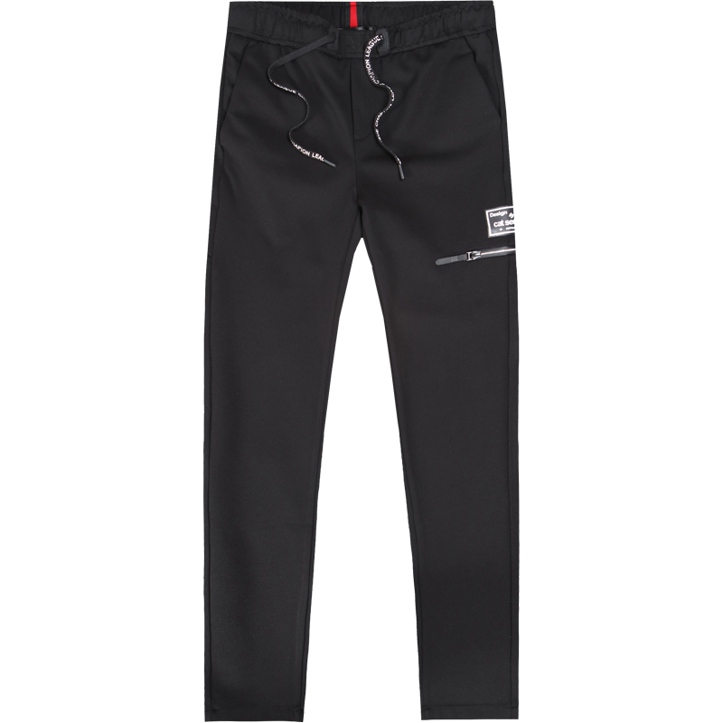 迪尔马奇春装新款男士休闲裤 修身带抽绳小脚男长裤子M16859_G33