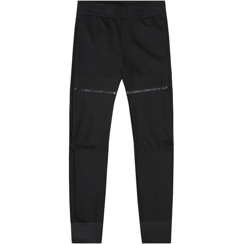 迪尔马奇春装新款男士休闲裤 拉链装饰拼接潮男小脚束口裤M16855