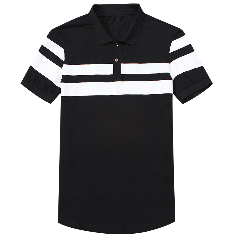 迪尔马奇2017夏装新款男士休闲短袖T恤 修身条纹翻领POLO衫M03542