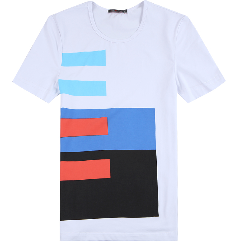 迪尔马奇夏季新品休闲T恤男短袖青年潮圆领个性上衣M01827