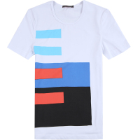 迪尔马奇夏季新品休闲T恤男短袖青年潮圆领个性上衣M01827