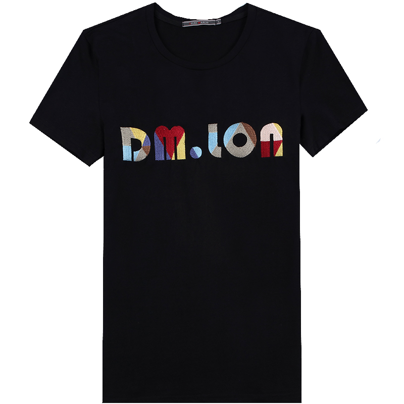 迪尔马奇夏季新品男士字母印花短袖T恤男装圆领半袖上衣潮M01716