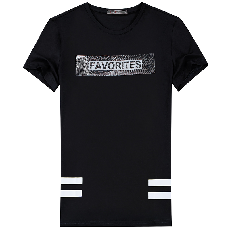 迪尔马奇夏季新品T恤男圆领短袖简约欧美印花半袖潮M01789