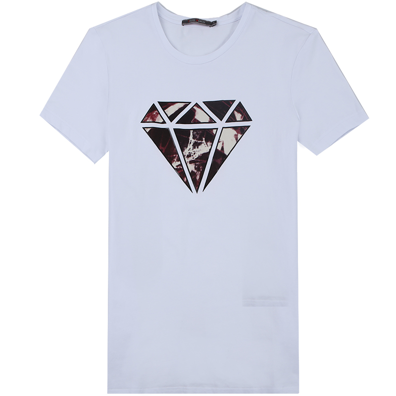 迪尔马奇夏季新品男士圆领修身印花短袖半袖上衣T恤M01628