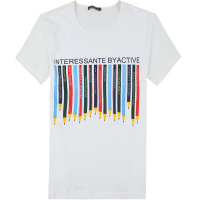 迪尔马奇夏季新品时尚百搭圆领短袖潮男T恤衫加大码M01707