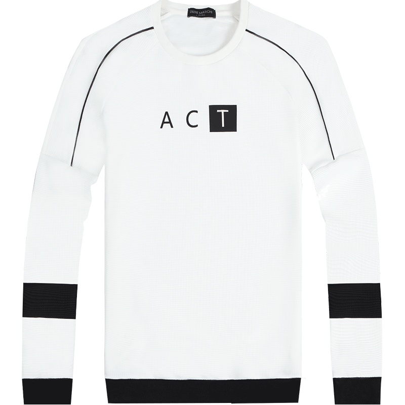 迪尔马奇春装新款男士休闲套头卫衣 时尚拼色字母上衣M08623