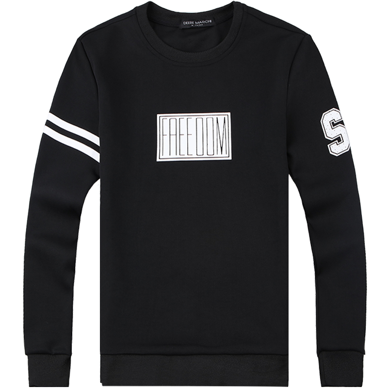 迪尔马奇春秋装新款男士休闲圆领套头卫衣几何图形印花潮M08573