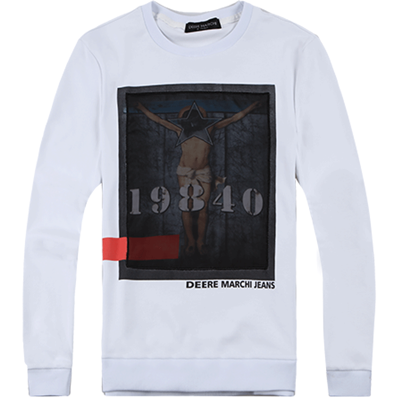 迪尔马奇春秋新款男士休闲圆领套头卫衣 印花潮流男装M08578