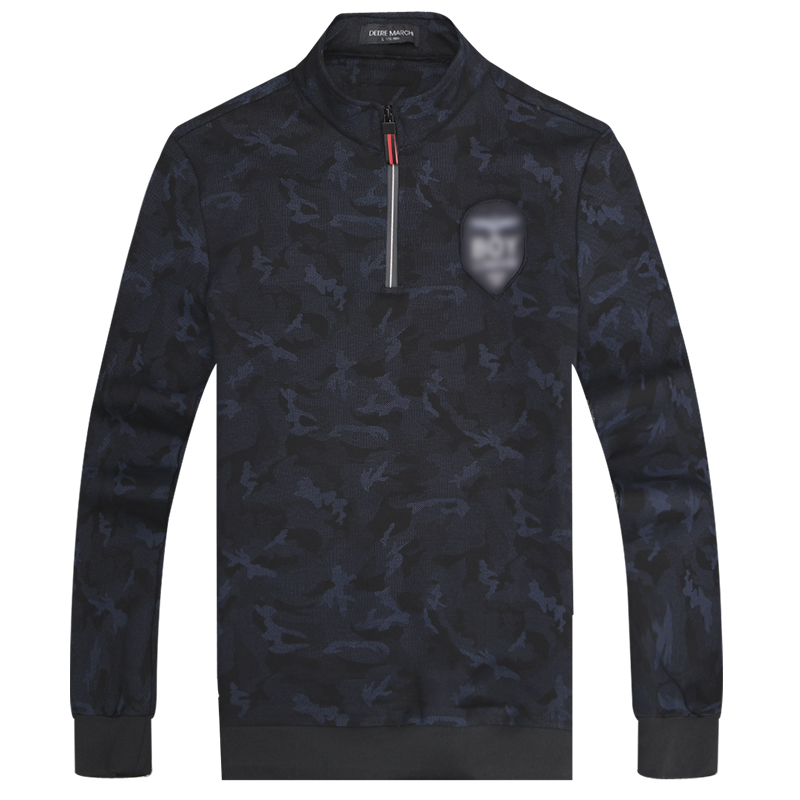 迪尔马奇春装新款男士套装上衣 修身迷彩带拉链卫衣潮M26018Y