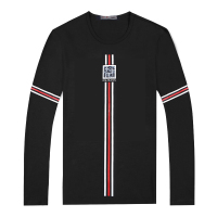 迪尔马奇春季新款男士时尚印花T恤 长袖圆领修身上衣M07623