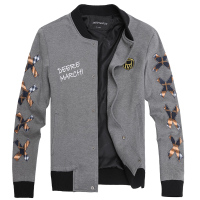 迪尔马奇春装新品刺绣贴布按扣棒球服修身男夹克外套潮M09570