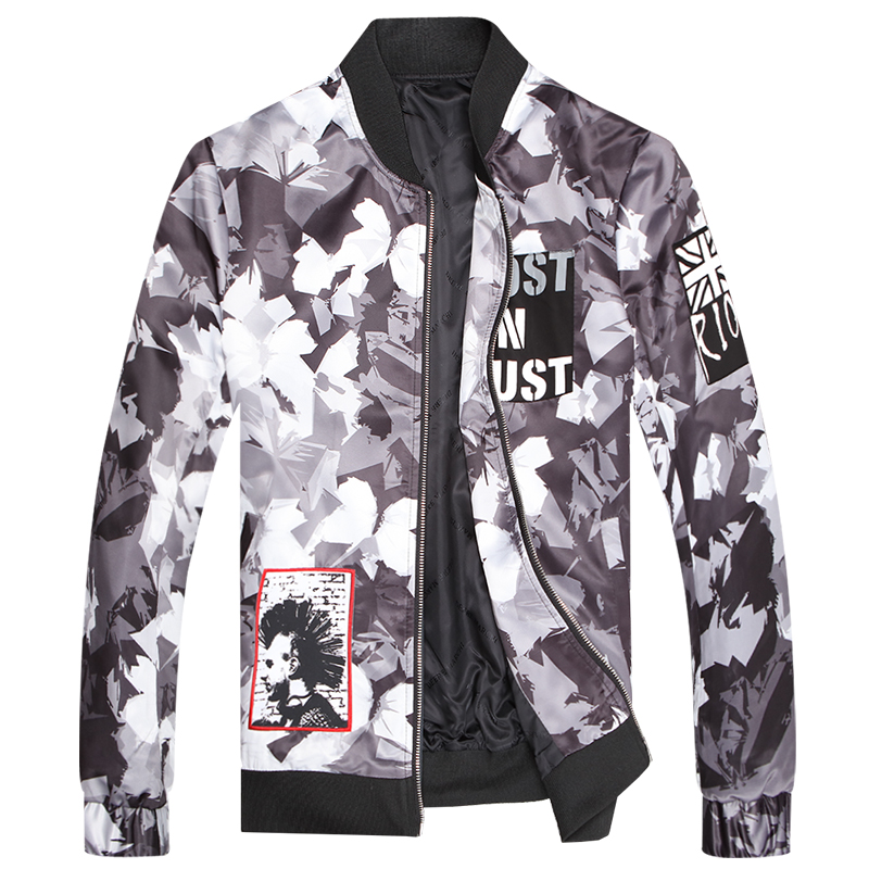 迪尔马奇男装装新款男士花色印花夹克修身茄克M09676