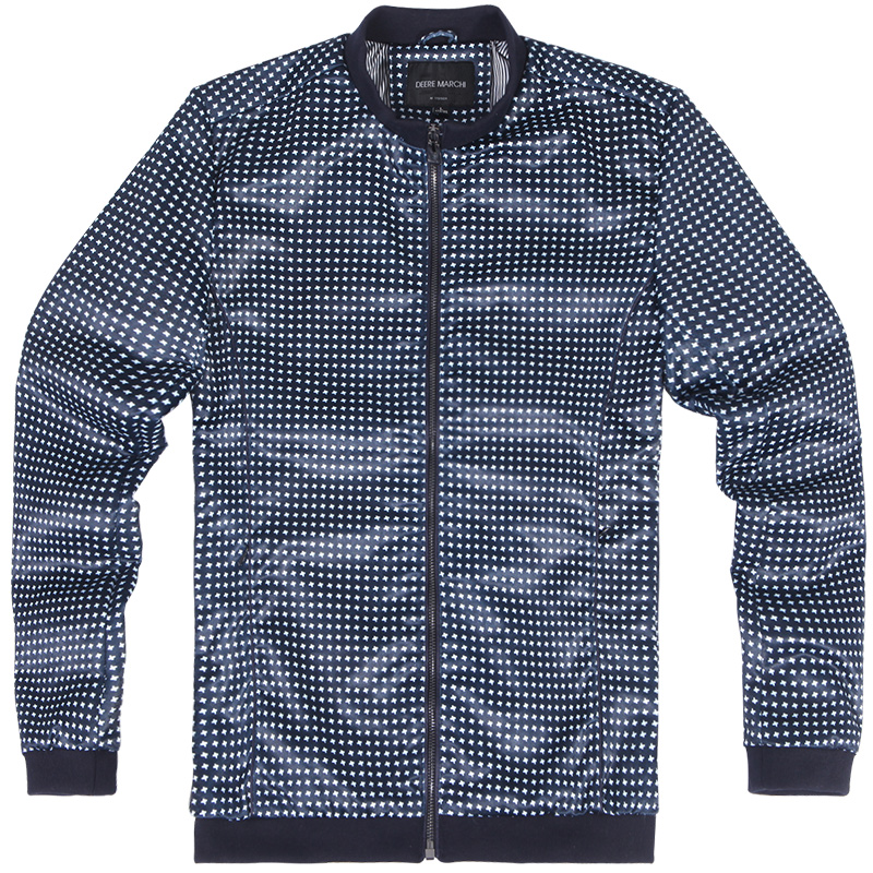 迪尔马奇夏新款波点印花夹克修身潮街男士夹克外套M09533