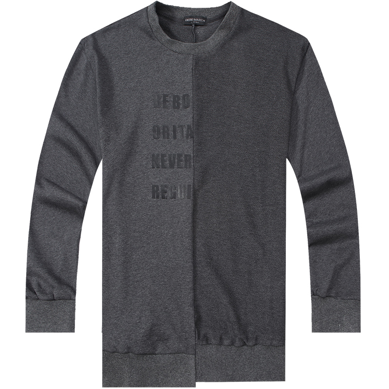 迪尔马奇夏新款男士套头卫衣 圆领拼接印花秋外套M08667