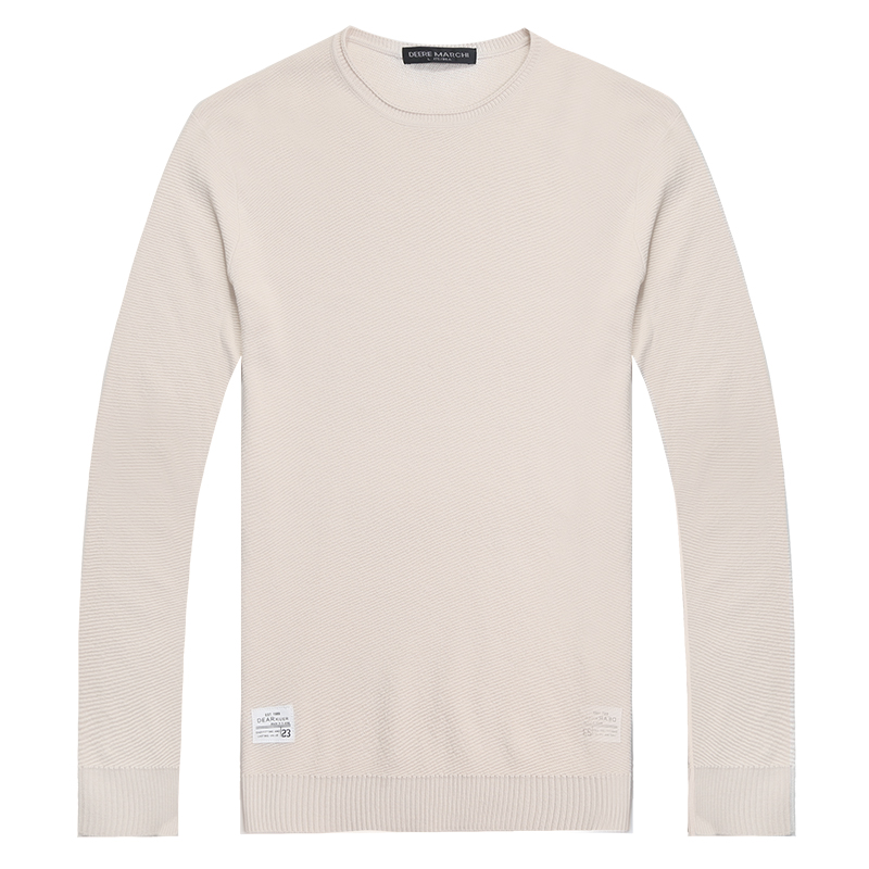迪尔马奇秋季纯色男士长袖针织衫圆领贴标打底衫青年毛衣M11661