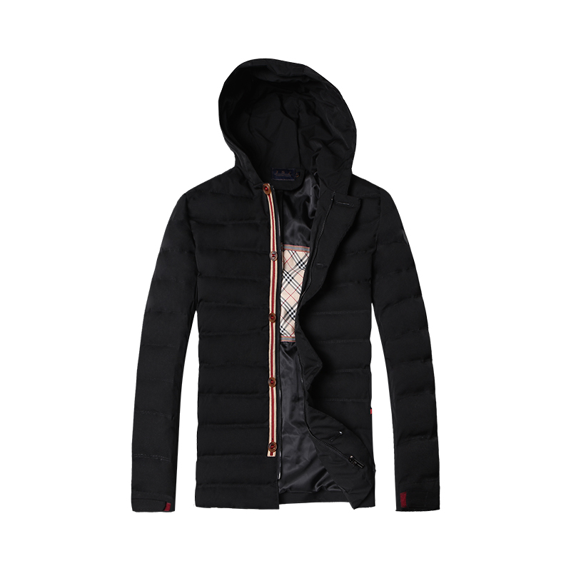 迪尔马奇 冬季新品棉服织带拼接修身保暖潮男棉衣外套M12571