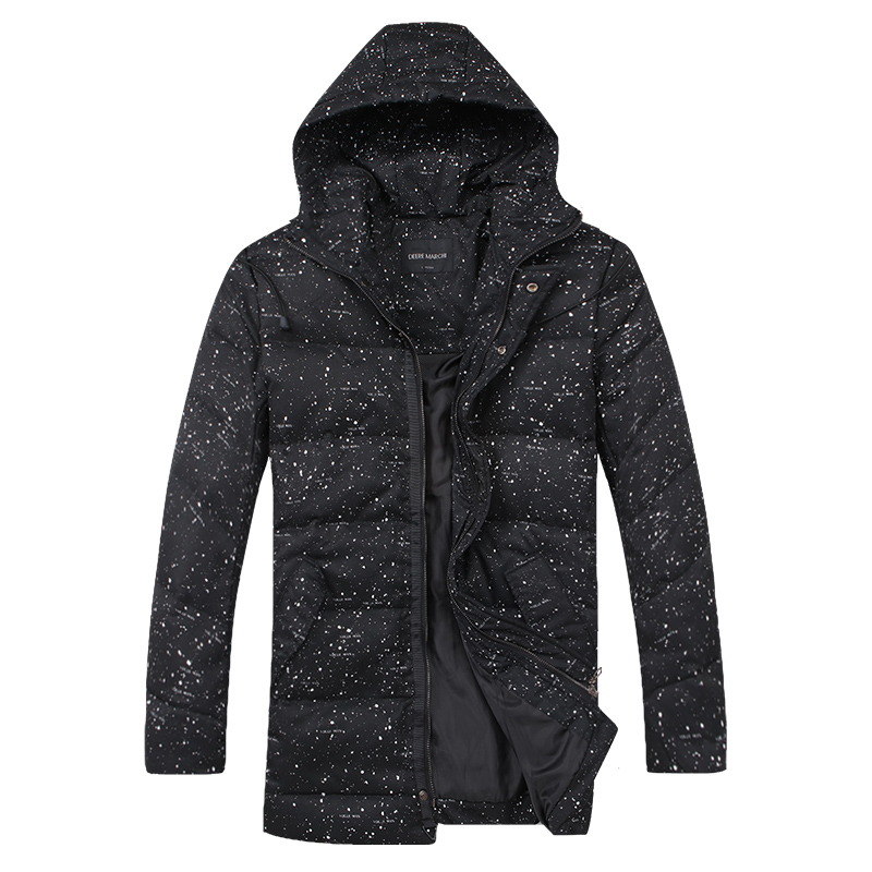 迪尔马奇冬季新款连帽羽绒服男士修身保暖加厚外套青年M13785