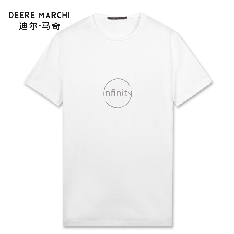 迪尔马奇2018夏季新款男士圆领印花短袖T恤M010051