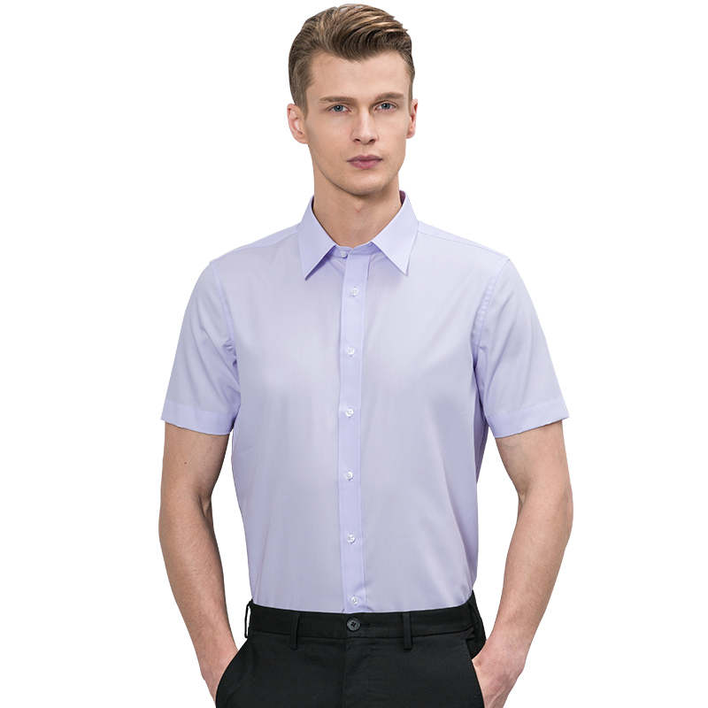 深海DeepOcean2017春夏季新品男士商务衬衣纯棉免烫职业装短袖衬衫男修身半袖寸衫 DDX35518S