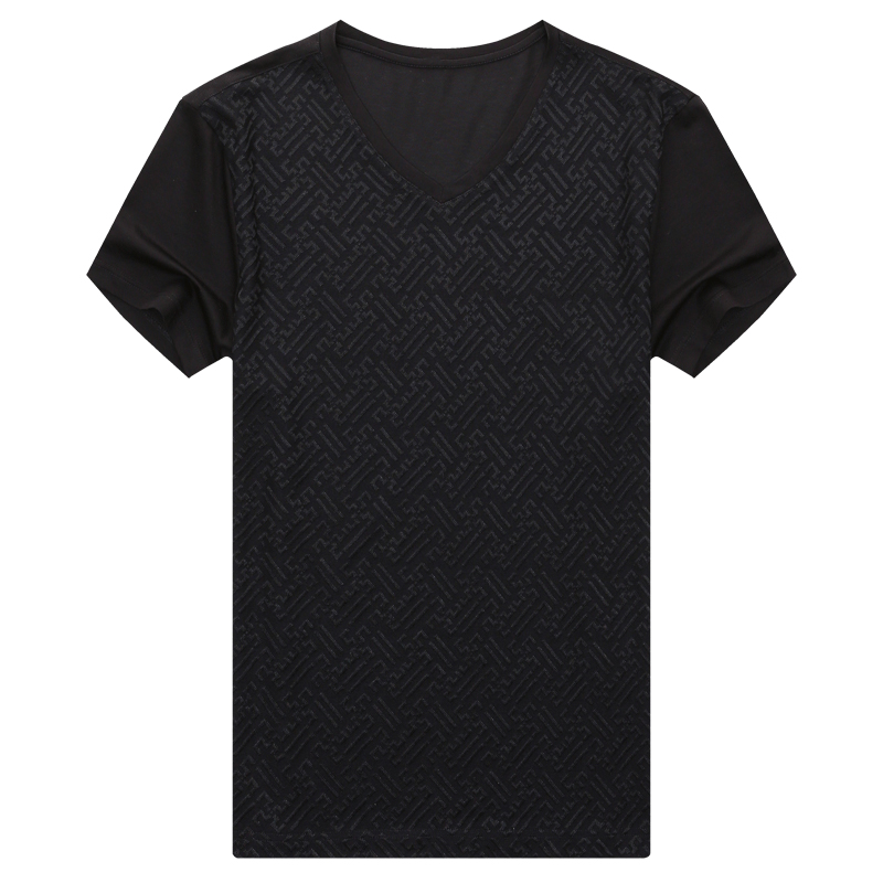 卡帝乐鳄鱼(CARTELO)短袖体恤衫中年男士2018夏季新款商务休闲简约T恤男BAO8503