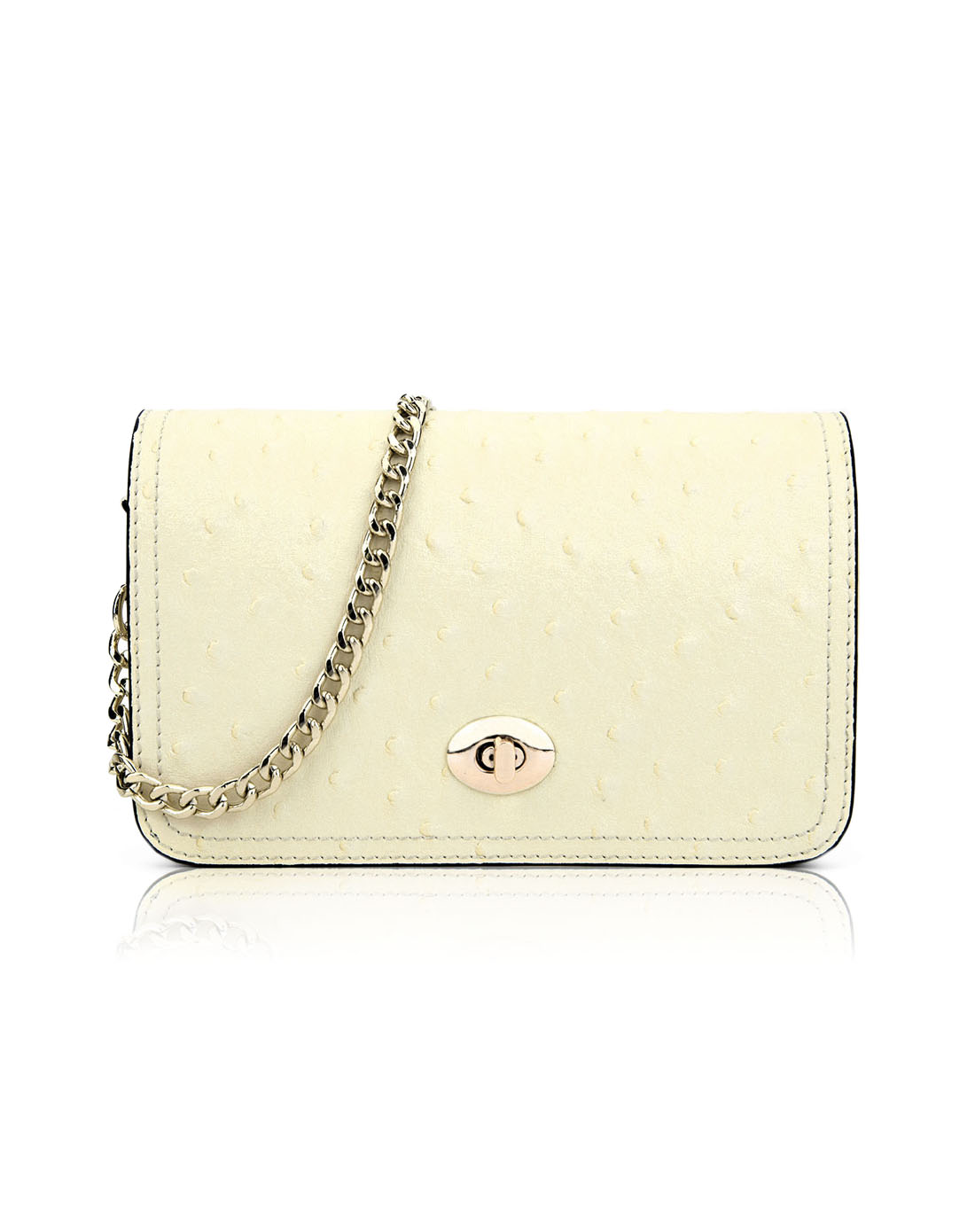 贝尔beier迷你小包甜美动物纹链条休闲鸵鸟纹牛皮真皮女包单肩包斜挎包精致女包