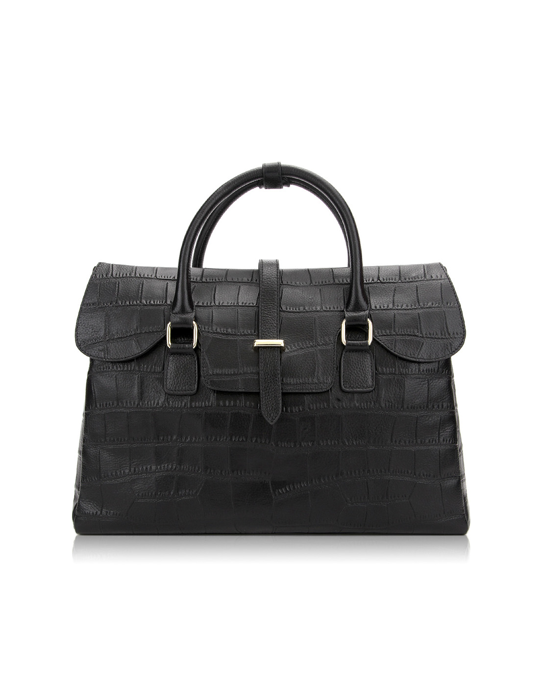 贝尔beier2017新品时尚鳄鱼纹进口头层牛皮多隔层手提包女包