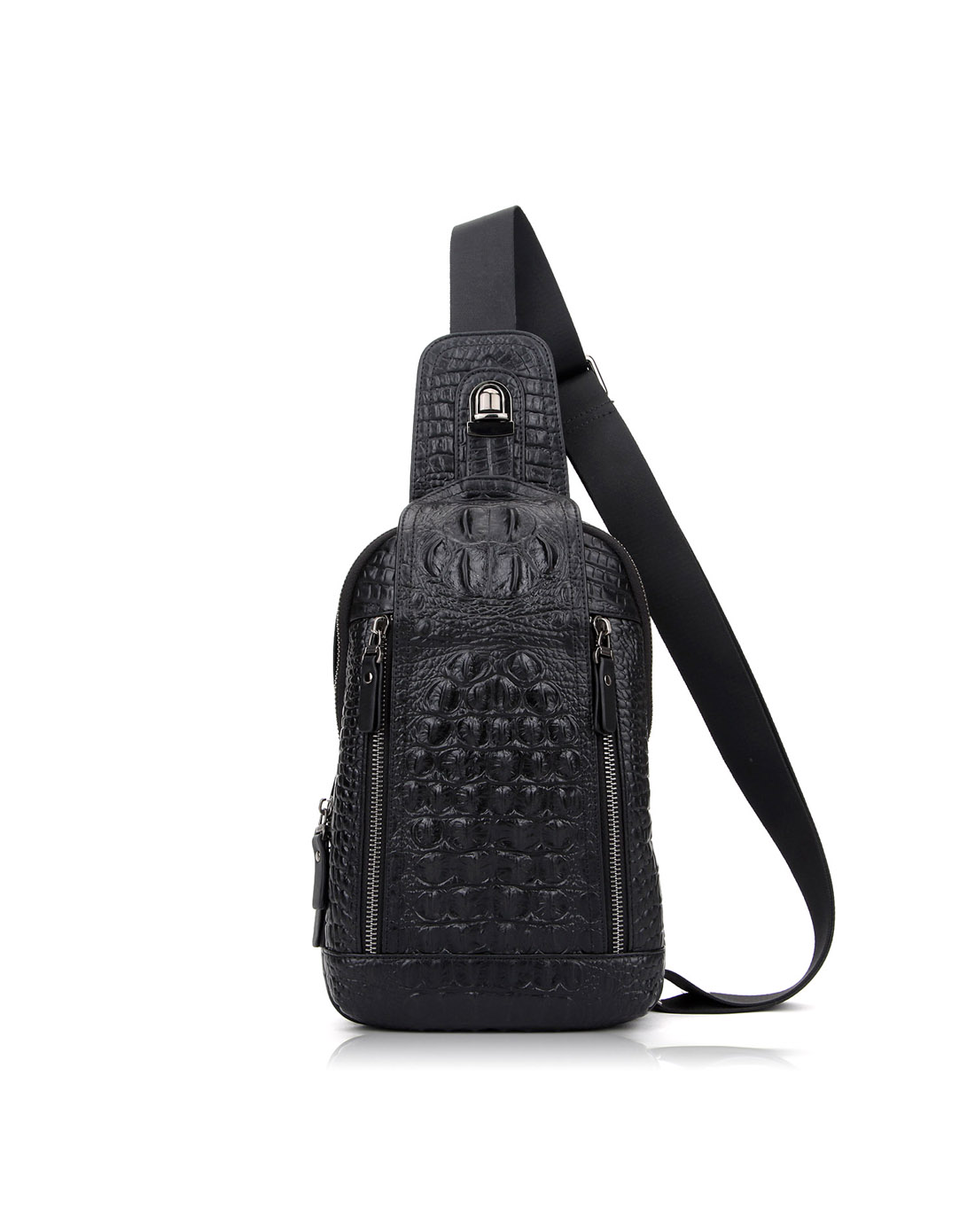 贝尔beier2018迷你小包英伦休闲运动纯色鳄鱼纹牛皮革真皮时尚胸包男包畅销款