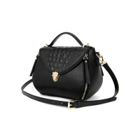 贝尔beier2018新品动物纹休闲鳄鱼纹牛皮革真皮手提斜挎女包