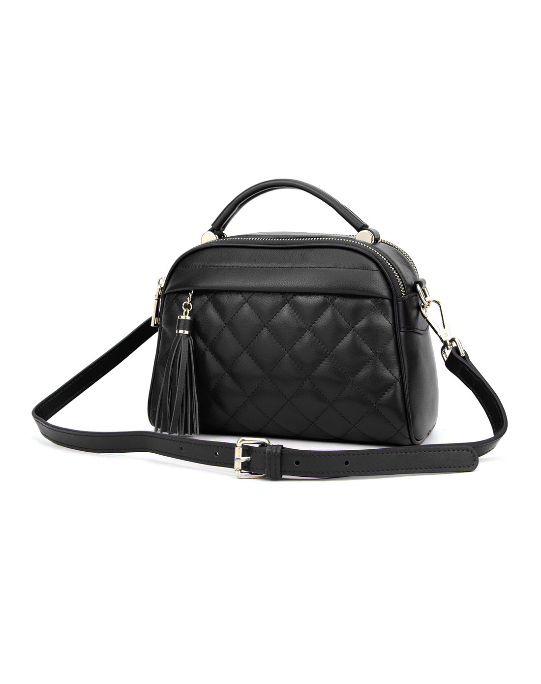 贝尔beier2018新品甜美流苏菱格单肩包牛皮革真皮时尚斜挎女包