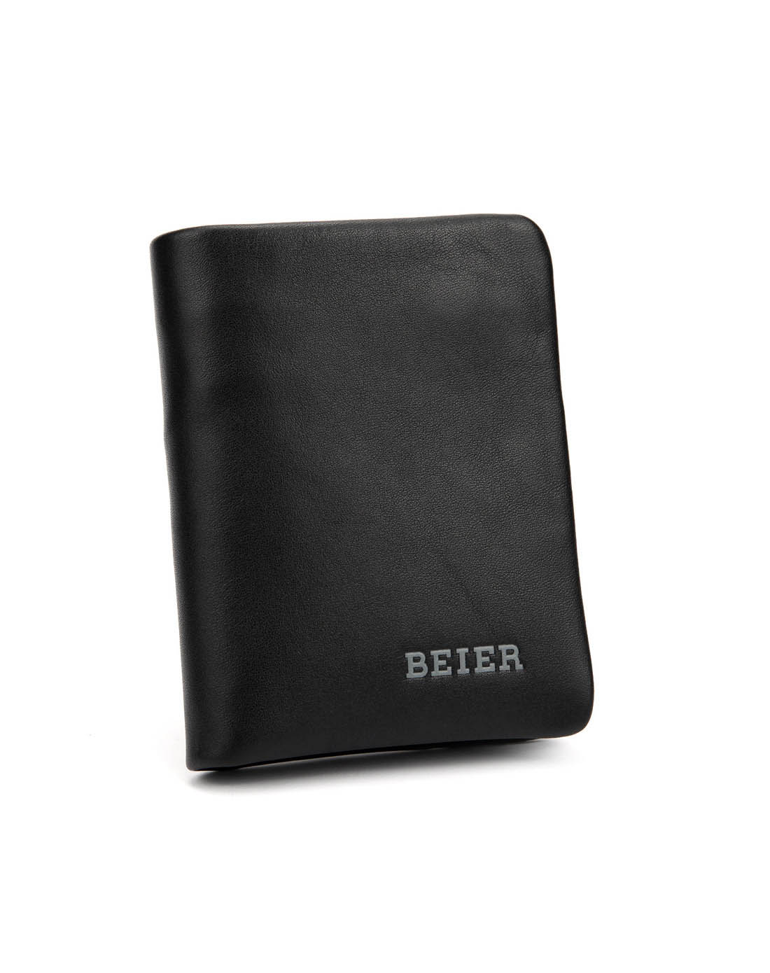 贝尔beier宴会旅行休闲商务纯色牛皮革真皮多功能竖款钱包男包