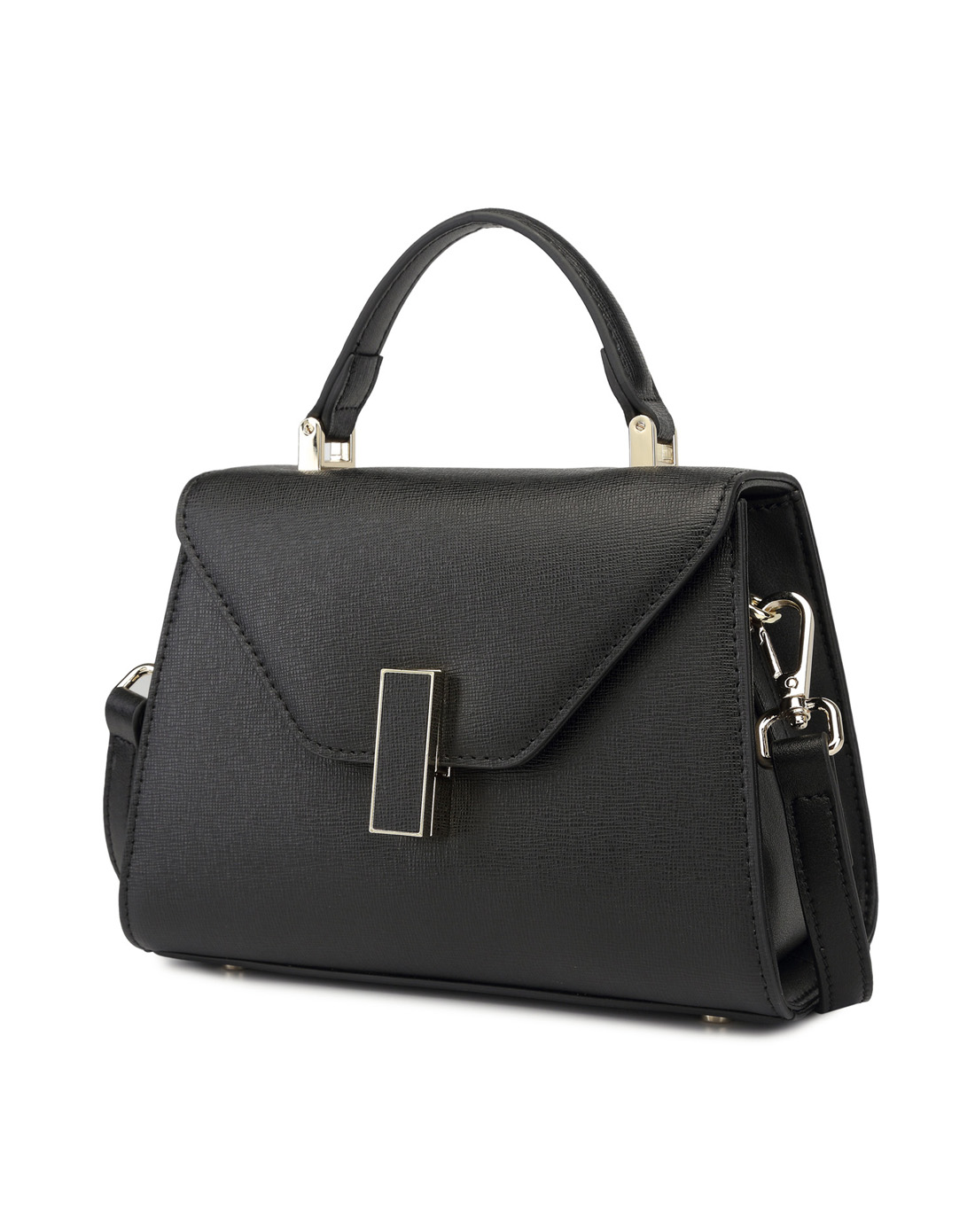 贝尔beier 新款简约迷你小方包精致锁扣真皮斜挎单肩包女包黑色