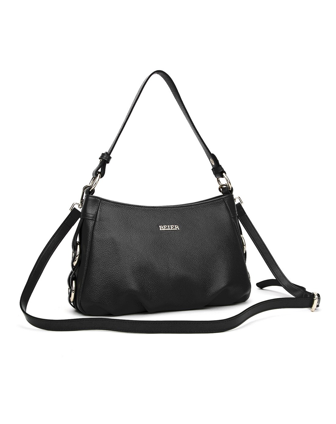 贝尔2017新品女包 旅行休闲纯色牛皮革真皮手提单肩斜挎双带两用包女包多色