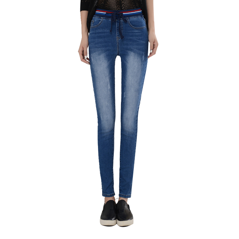 天淳尔女装舒适秋季牛仔长裤修身款显瘦2017MSL-1206 S 蓝色