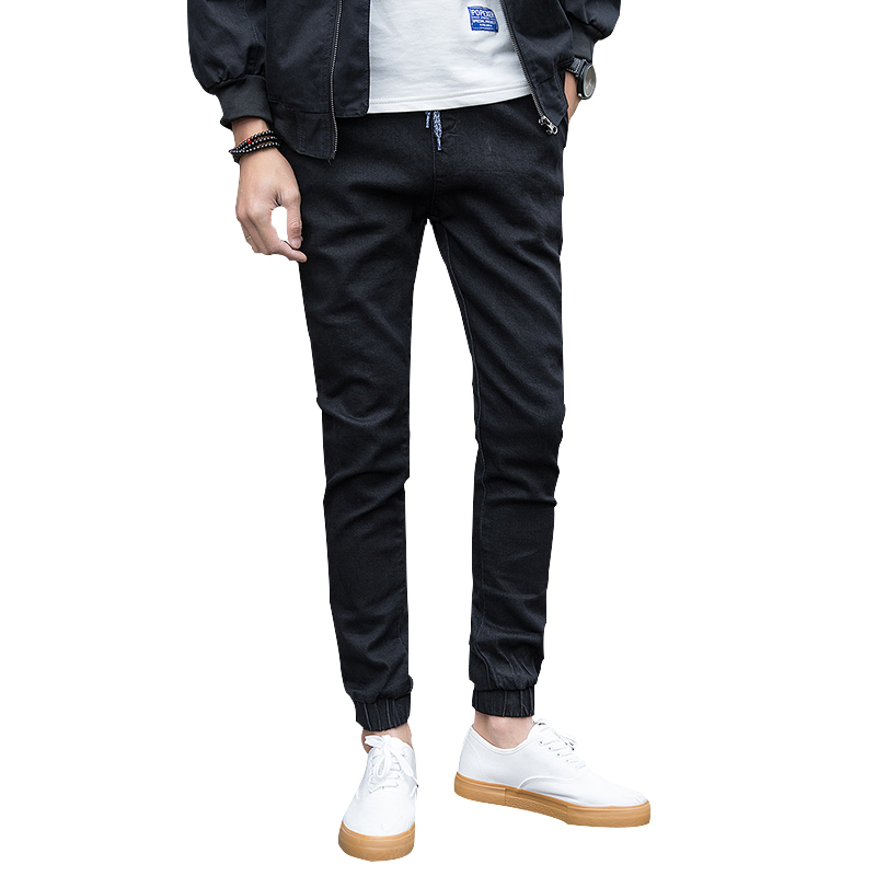 超音狼男装舒适透气夏季时尚简约束脚牛仔长裤2018WLYJ-8171