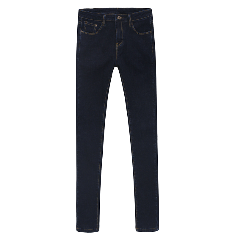 天淳尔女装舒适透气时尚修身高腰超弹牛仔裤2018BJH-1017 25码 蓝色（九分）