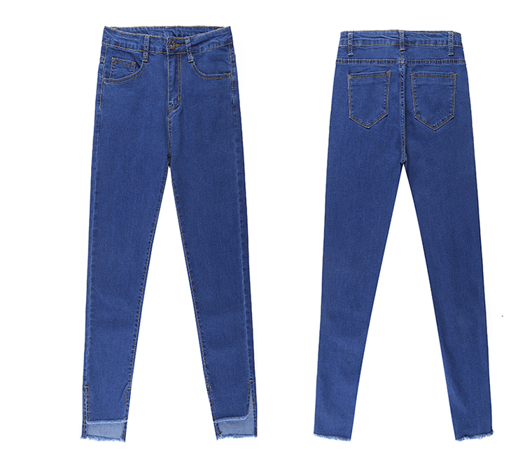 天淳尔女装秋冬舒适时尚修身开叉毛边小脚九分裤2018CY-320