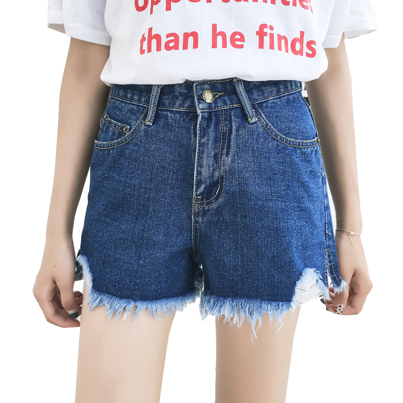 天淳尔女装春夏无弹时尚宽松开叉毛边短裤2018LSD-051