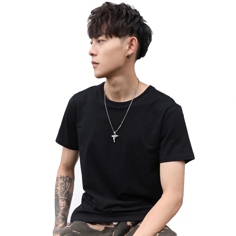 超音狼男装夏季圆领简约纯色短袖T恤2018TM-3010