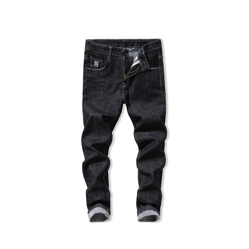 超音狼男装秋冬弹力修身简约商务休闲纯色牛仔长裤2018WLYJ-1619