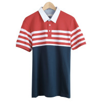以纯线上品牌a21 2017夏季新款男装条纹拼接修身POLO衫男4621324000YG