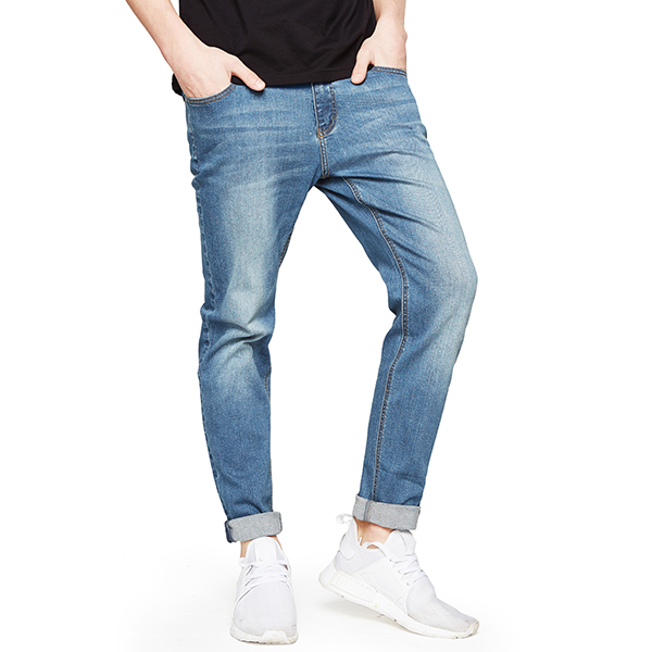 以纯线上品牌a21 2017夏装新款修身牛仔裤男小脚百搭低腰牛仔长裤4721003000