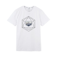 以纯线上品牌a21 2017夏装新款T恤男 简约时尚印花男装圆领短袖T4721330230