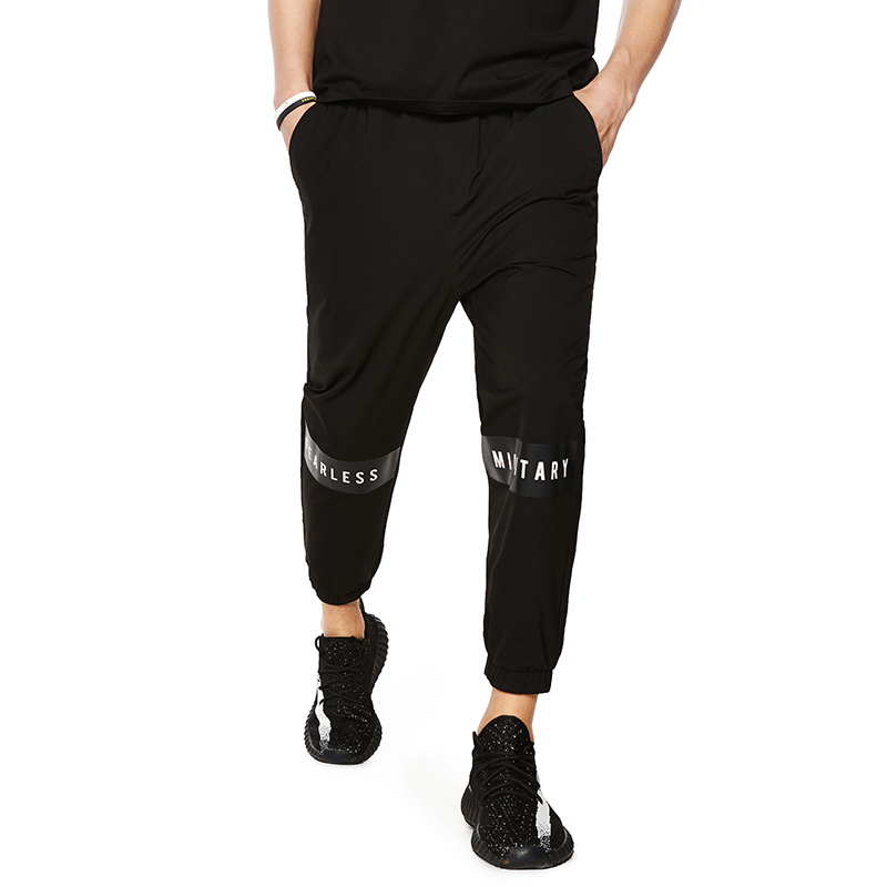 以纯线上品牌a21 2017夏装新款休闲裤男 街头运动风舒适低腰九分裤4721041008