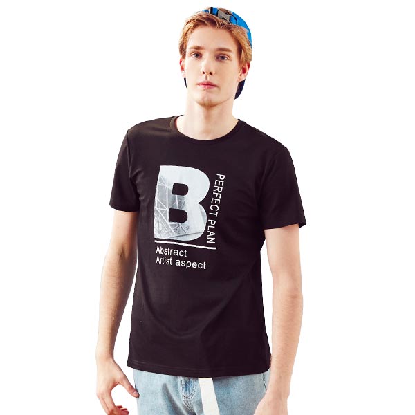 以纯线上品牌a21 2017夏装新款T恤男 时尚个性印花男装圆领短袖T4721330187