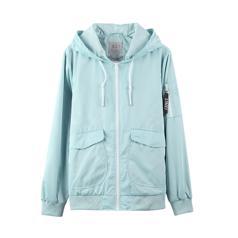 A21以纯线上品牌2017秋季新品纯色风衣男 简约百搭休闲连帽外套男4731114023