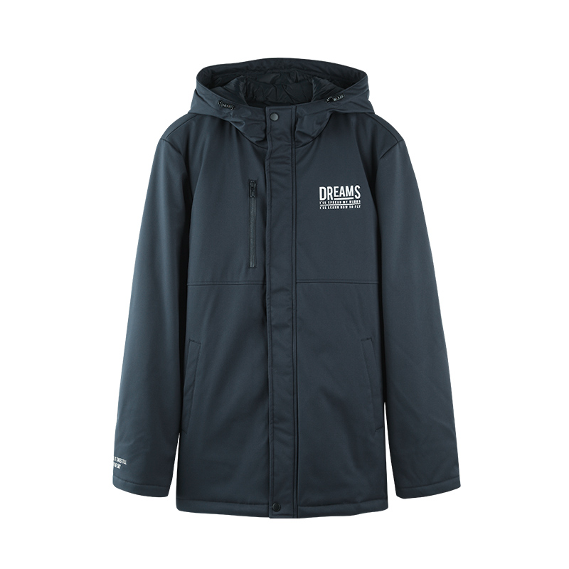 A21以纯线上品牌2017秋装新品连帽棉衣男 时尚字母印花保暖男外套4731119004