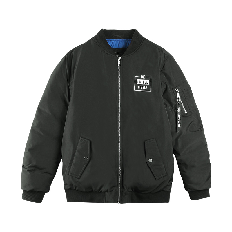 A21以纯线上品牌2017冬季新品字母印花棉衣男 时尚休闲保暖棒球领服4741119015