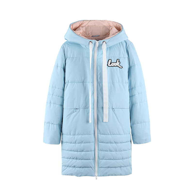 A21以纯线上品牌2017秋冬新品连帽中长款棉衣女可爱舒适防风外套女4732119001