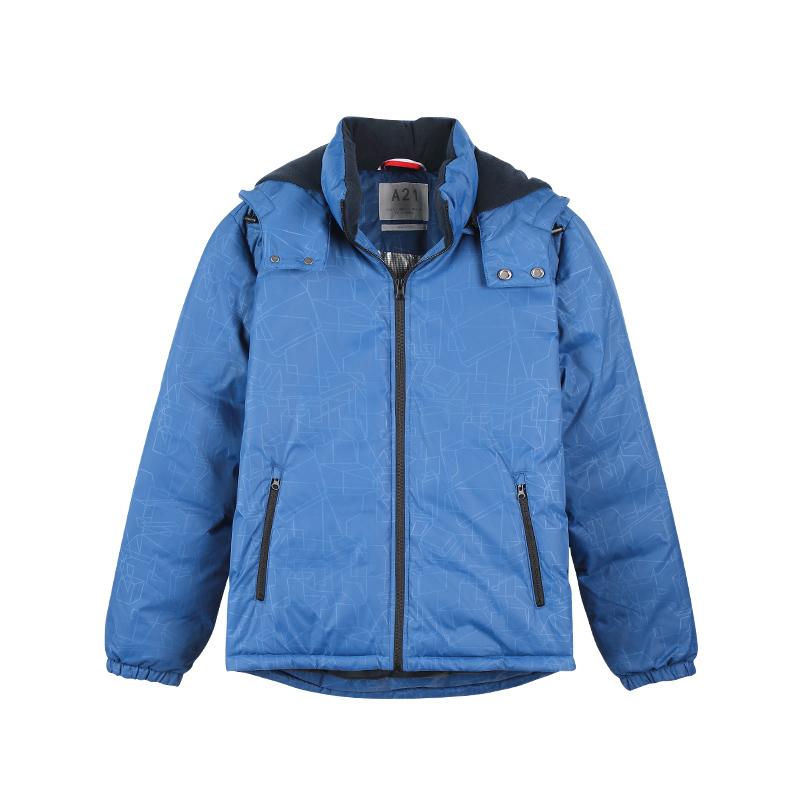 A21以纯线上品牌2017冬季新品纯色加厚羽绒服男可拆卸帽青年男外套4741153021