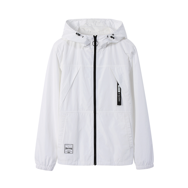 A21以纯线上品牌2018春装新品纯色连帽风衣男青年休闲外套男4811114018